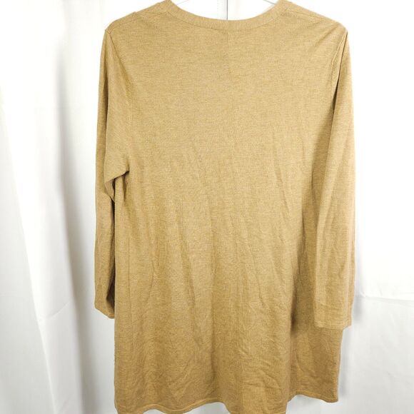 J Jill Womens Large Brown Tan  Wool Blend Long Sleeve Cardigan Sweater - Picture 3 of 7